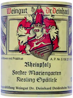 Riesling Deinherd Spatlese Ferster Mariengarten 1981 Dominique Fornage Wine Vin ecole nobilis