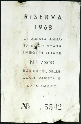 Sassicaia Tenuta San Guido contre etiquette 1968 Dominique Fornage Wine Vin ecole nobilis